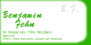 benjamin fehn business card